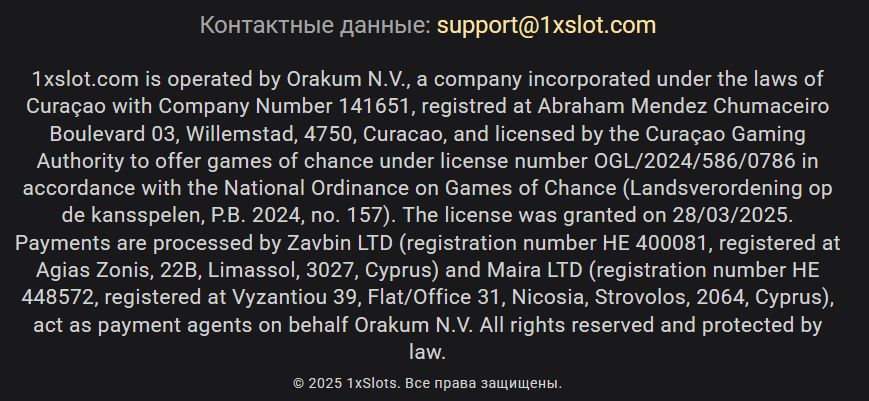 Зеркало 1xSlots Израиль главная